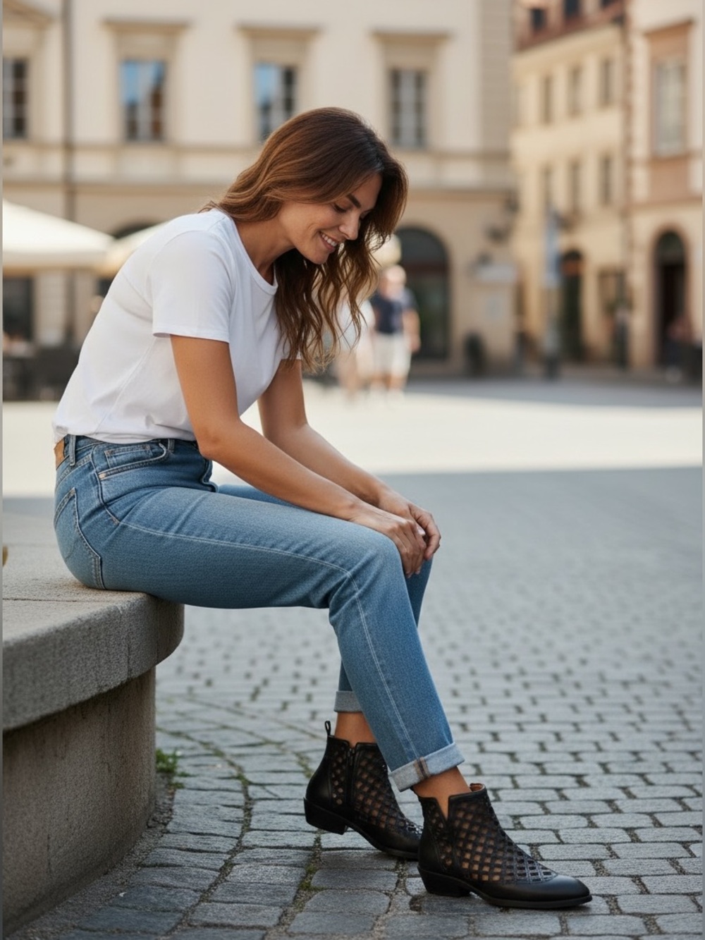 Jeffrey Campbell Taggart Black Lattice Cutout Ankle Booties
